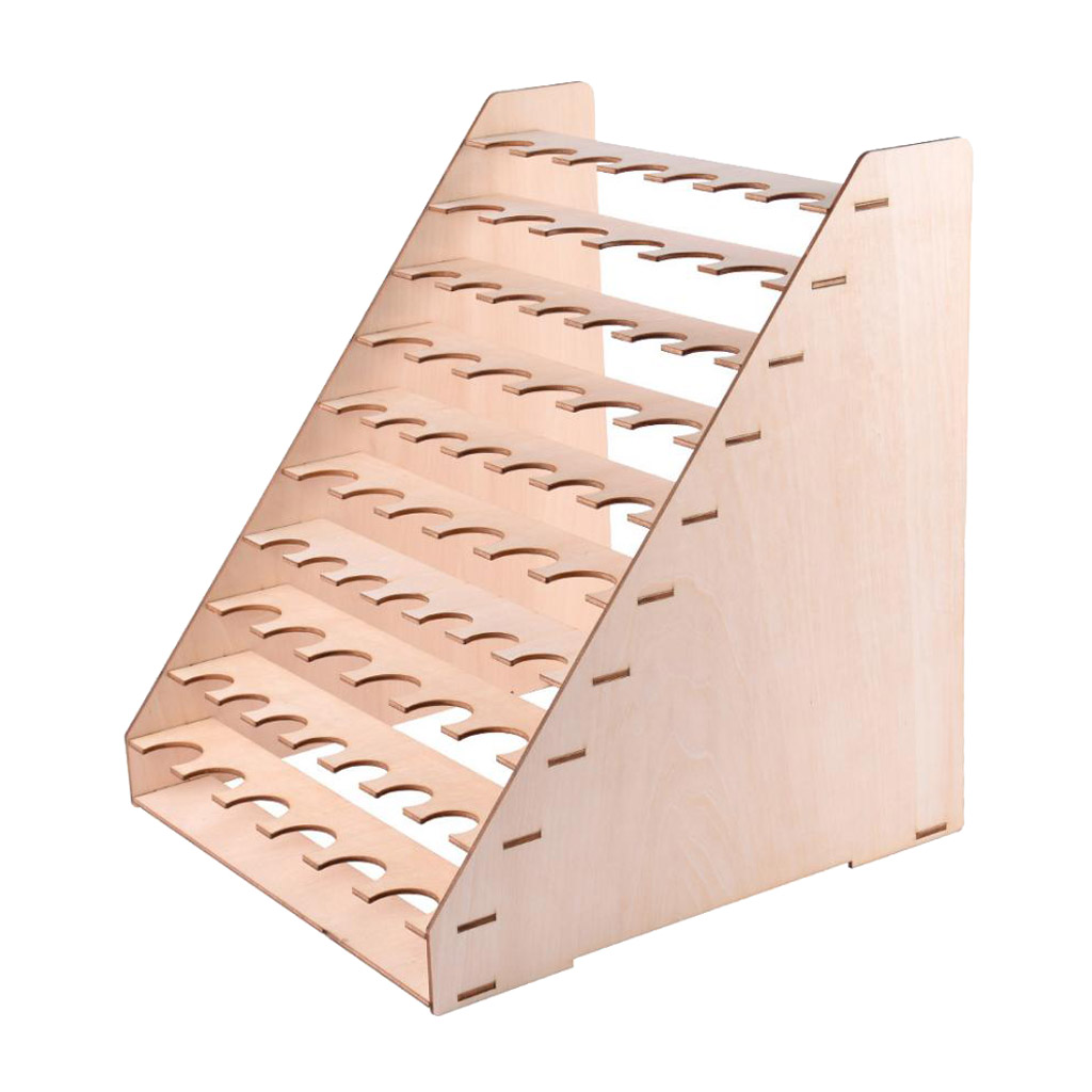 65-Holes Wooden Storage Rack Stand Wood Paint Bottle Model Hobby Parts Painting