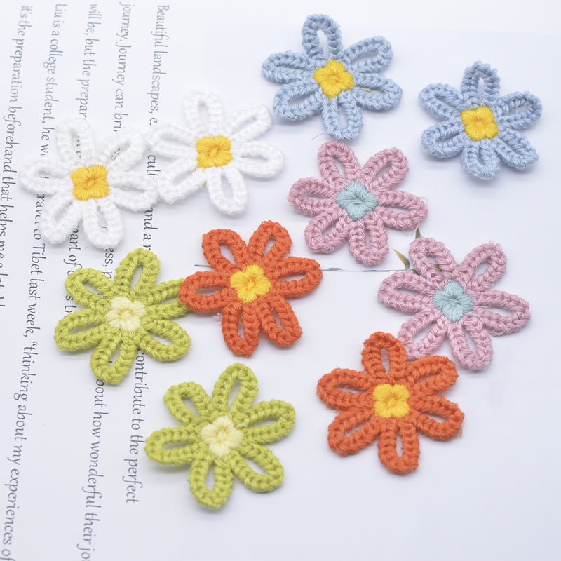 12 Stück weiche Wollblumen-Applikationen für DIY-Kleidung, Hüte, Schuhe, Basteln, Nähzubehör, Patches, Kopfbedeckung, Haarspangen, Dekor-Zubehör – Detail 3