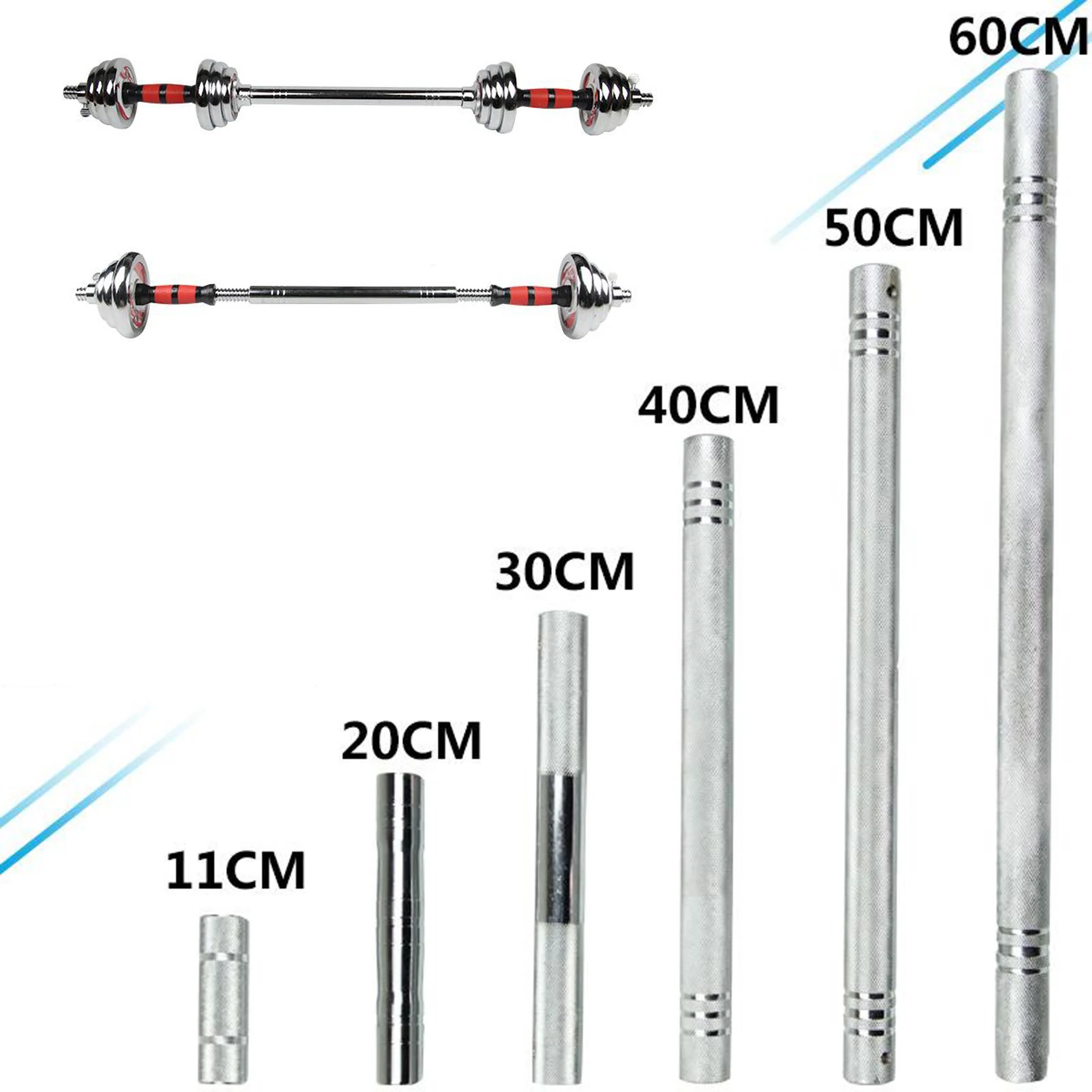 Solid Barbell Connector Bar, Dumbbell Converts to Barbell Connecting Rod Extender Extension Bar Joiner Accessories