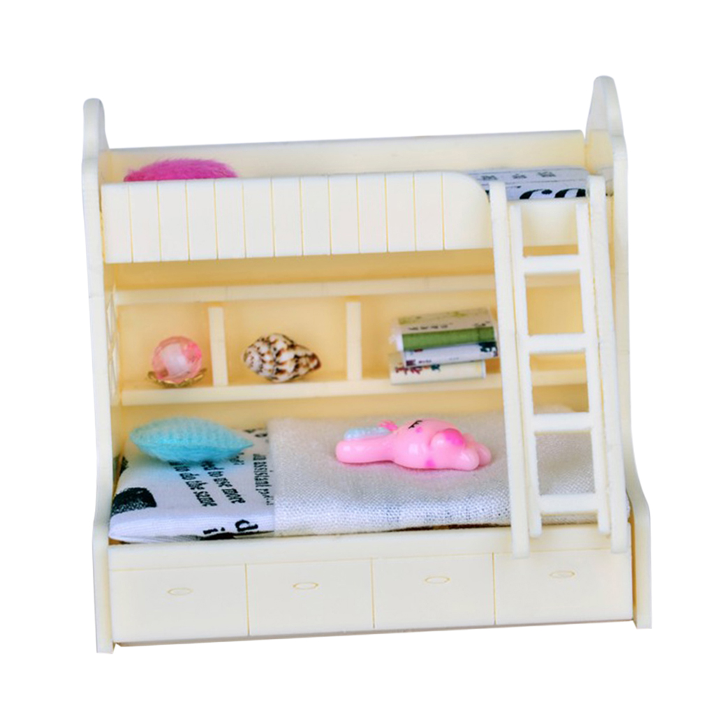 Lovely Doll House Furnishings Bunk Bed, Dollhouse Bedroom Supplies Assembly