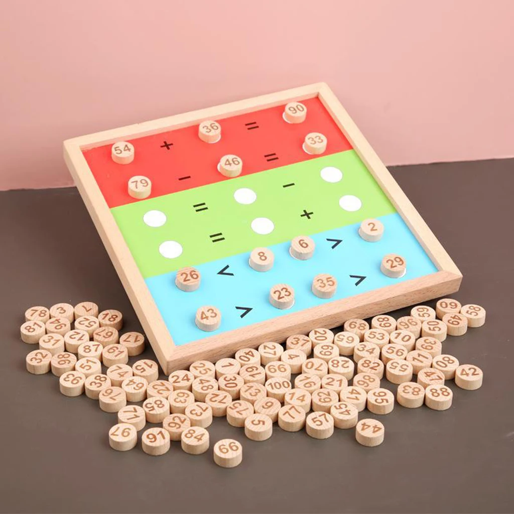 Wooden Math Learning Toy Montessori Hundred Counting Board Game Preschool Wooden Math Learning Toy Montessori Hundred Counting Board Game Preschool