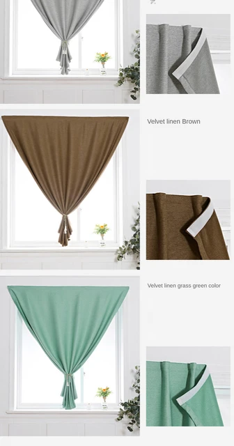 No Punch Velcro Curtain Shading Anti UV Light Easy Install Bathroom  Blackout Window Curtains for The Kitchen Bedroom Living Room