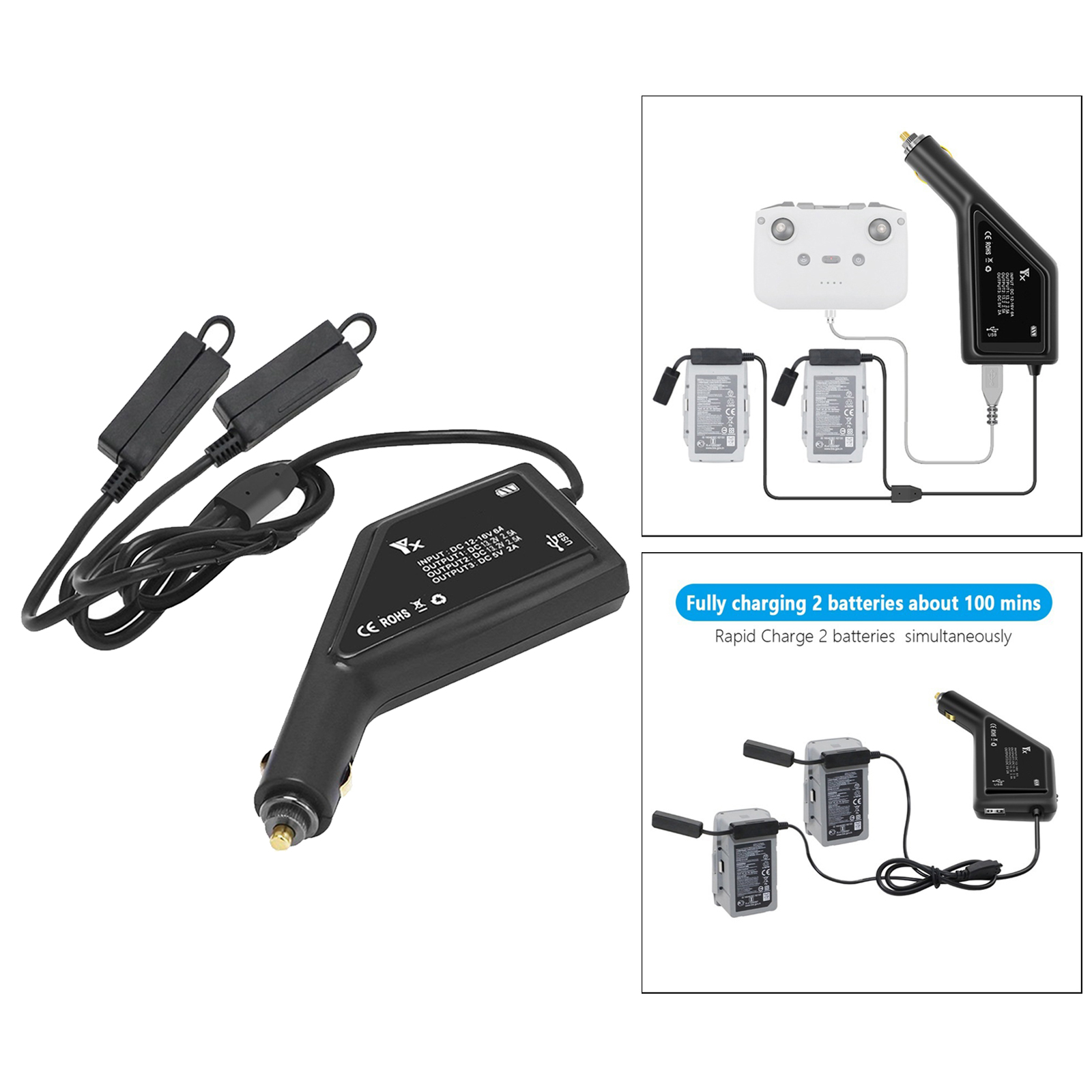 Drone Intelligent Car Charger USB Port for DJI Mavic Air 2S Accessories