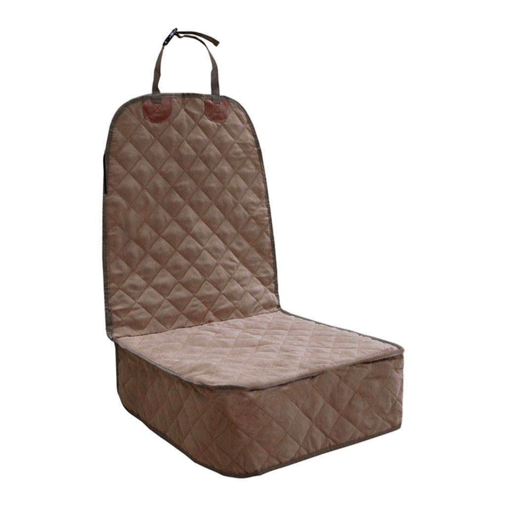 Waterproof Dog Front Bench Car Seat Cover Suede with Buckle & Belt Mat Resistant Dirty Pad for SUV Small to Medium Accessories