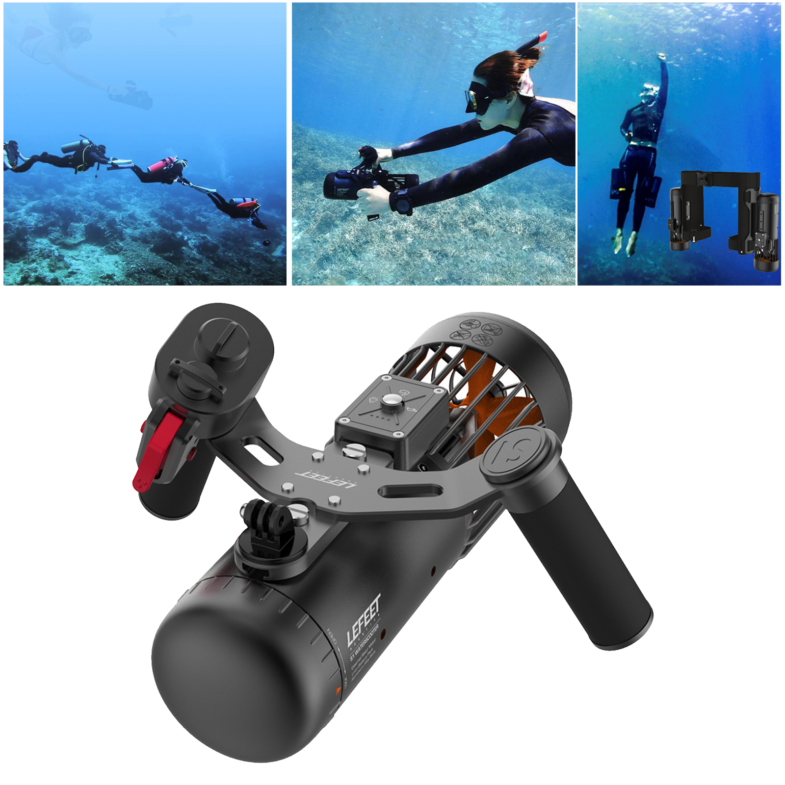 Underwater Scooter Electric Diving Booster for Water Sports Swimming Pool, Deep Diving, Snorkeling, Sea Adventures