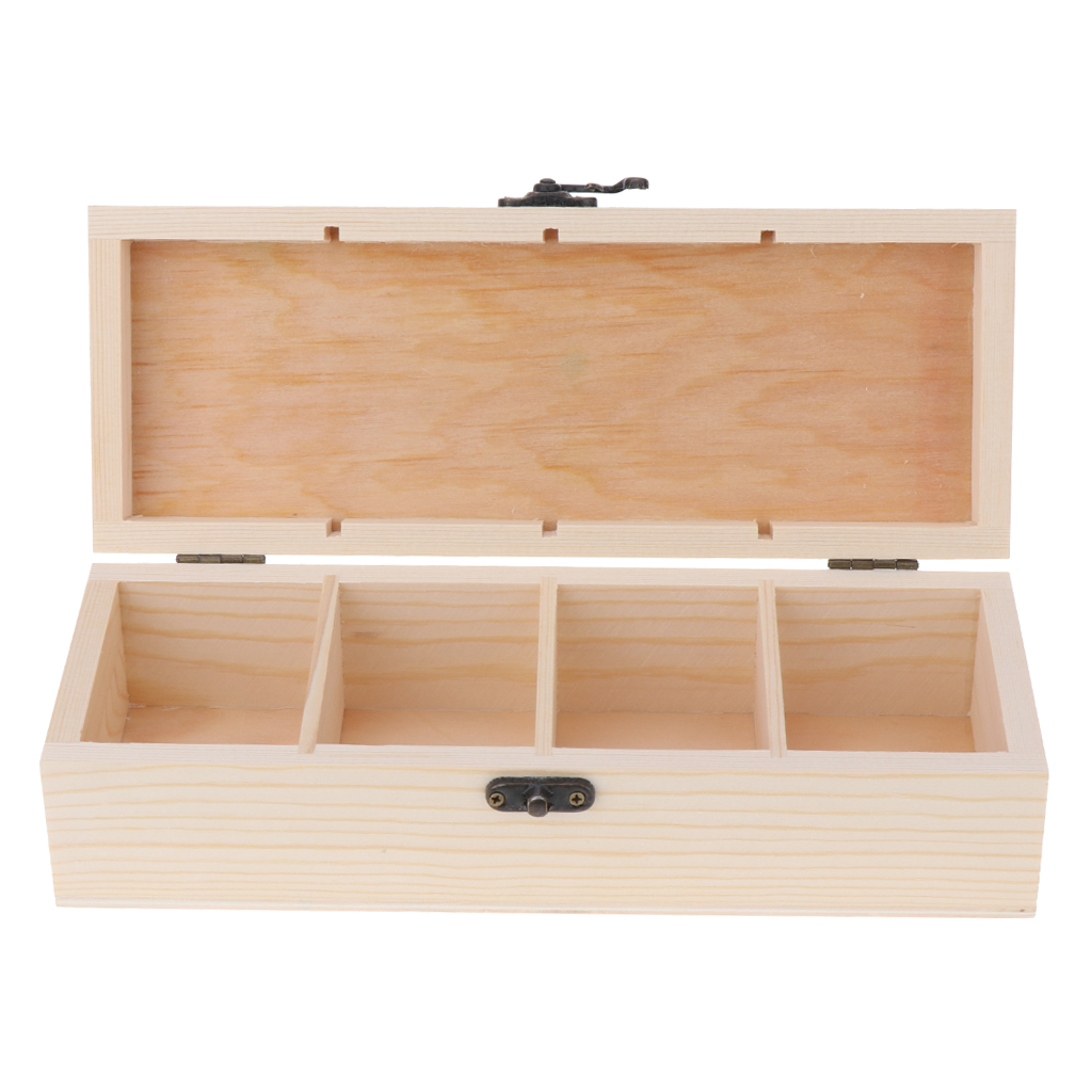 Natural Plain Wood Box Wooden Jewelry Decoupage  Earring Storage Case