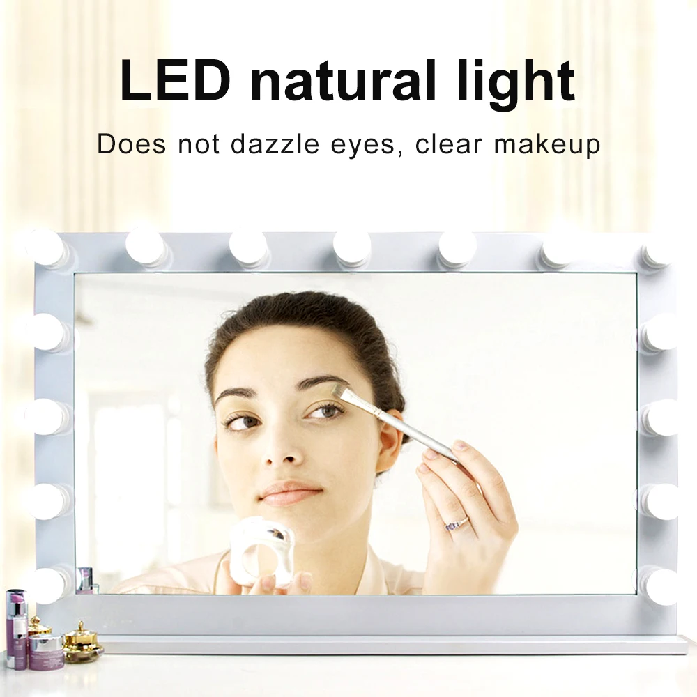 Espelho profissional com luz led para maquiagem,