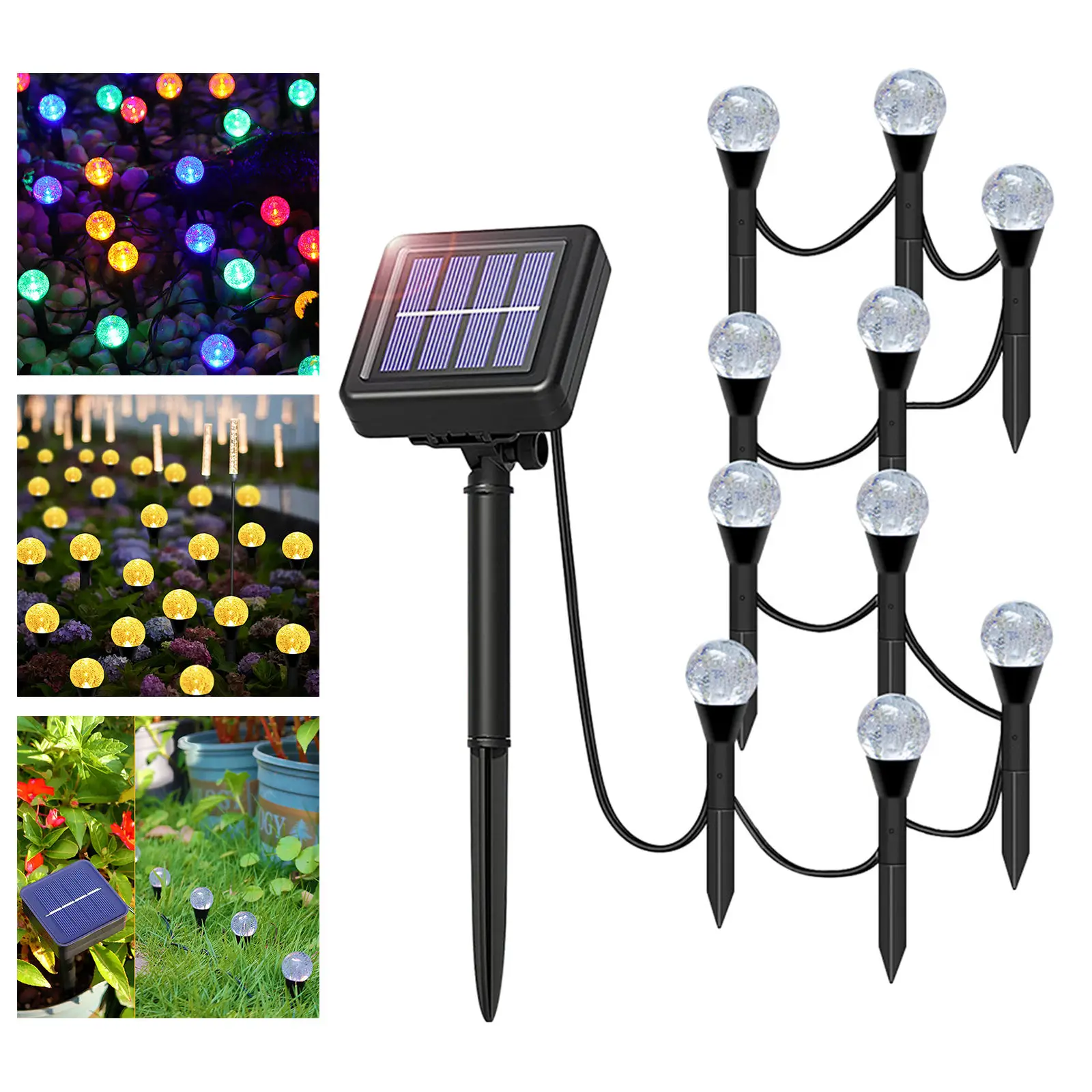 IP55 Waterproof 10-in-1 Solar Light Garden Lights Night Lamp Garden Stake for Yard Lawn Backyard Patio Driveway Auto On/Off