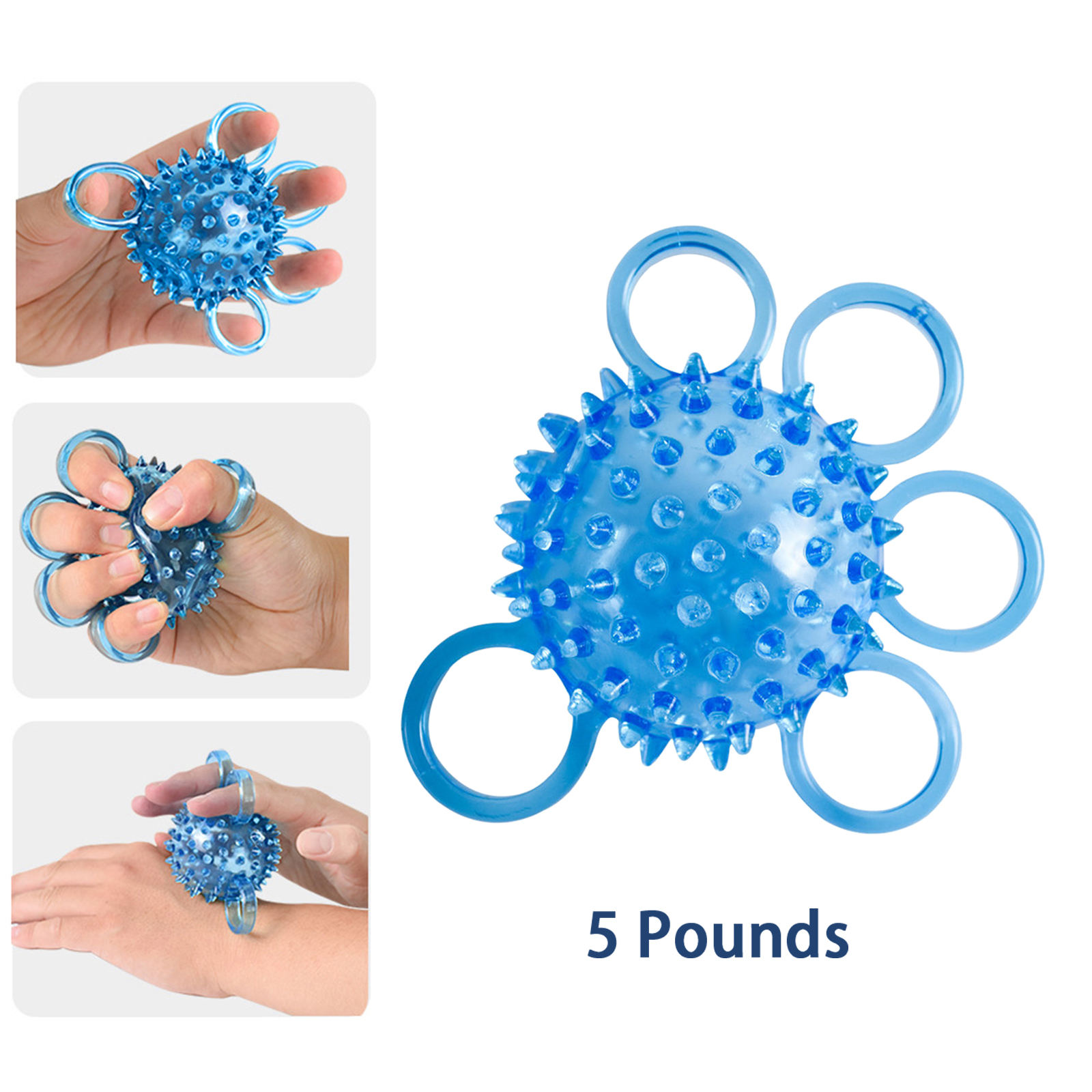 Hand Grip Ball Five Finger Force Training Strength Trainer Hedgehog for Elderly Adults