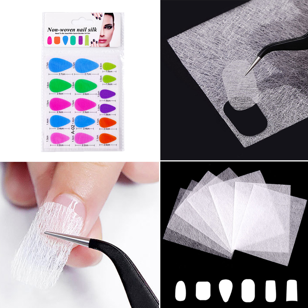 2 Sheet Nail Art Fiberglass Non-woven Silk Extension Tips Manicure DIY Tools