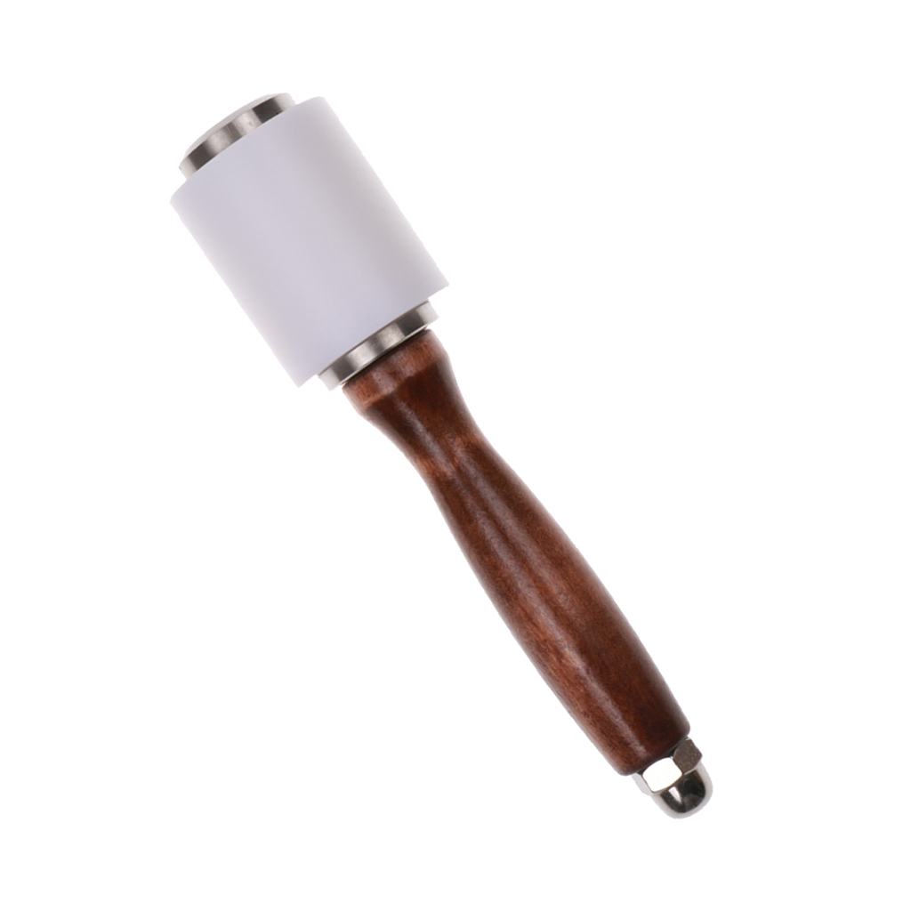 1Pcs Wooden Handle Nylon Hammer Leathercraft Carving Hammer Sew Leather Cowhide Tool Kit - 8.46 inch Total Length