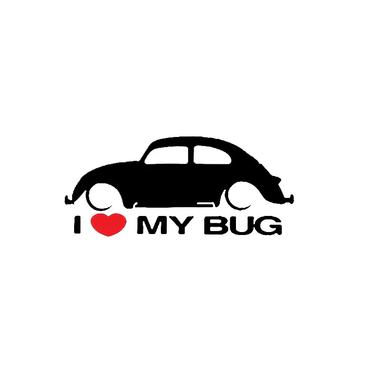 18cm*7cm I Love Bug Car Body Sticker For Volkswagen Beetle Car Accessories  Vinyl - Car Stickers - AliExpress