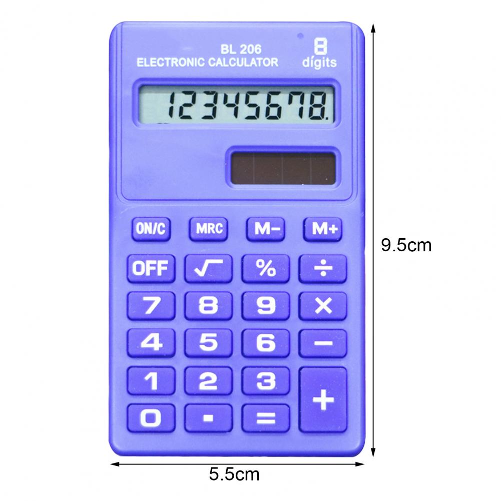 Description Picture 6 of item8 Digits Cute Portable Calculator Reliable ABS Pocket Size Handheld Calculator Office Supplies Orange Pink Green