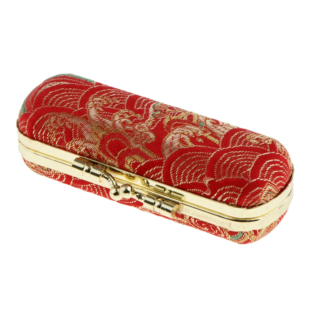 Traditional Chinese Style Lipstick Lip Gloss Case with Mirror - Women Makeup