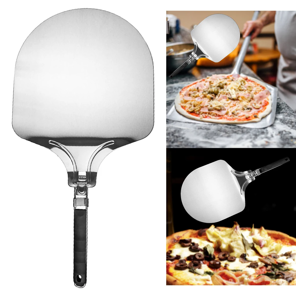 Stainless Steel Pizza Peel Shovel Cake Lifter Tray BBQ Paddle Spatula for Baker & Bread Chef