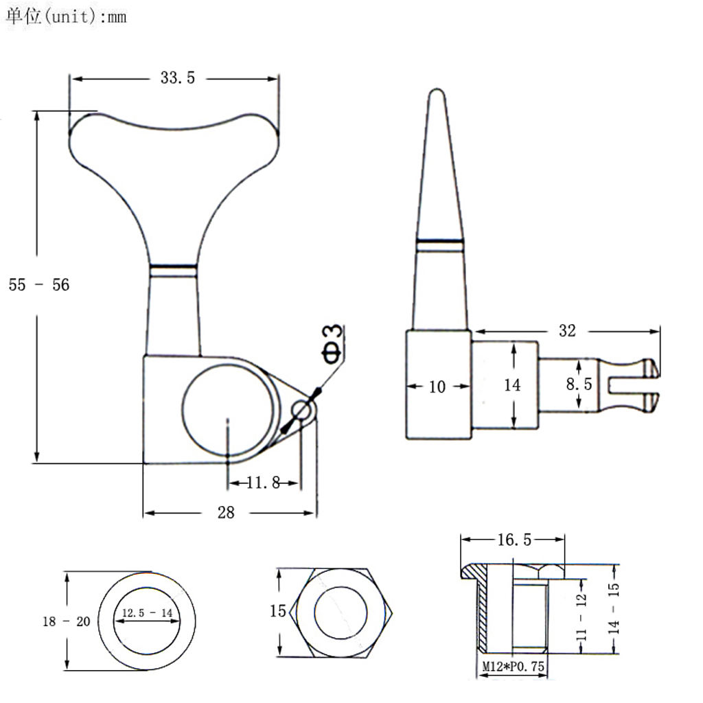 Guitar String Buttons Tuners Acoustic Electric Guitar Parts 1L4R Red Bronze