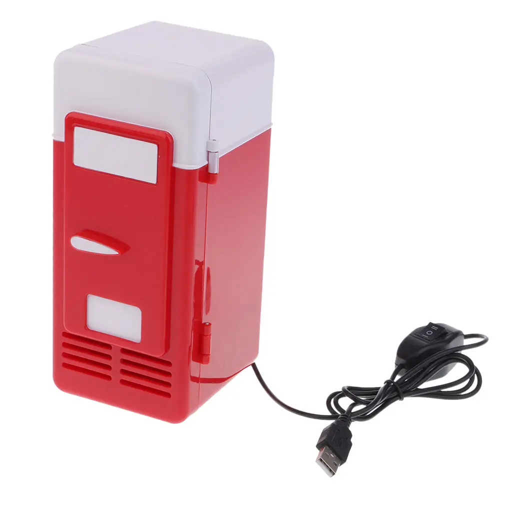 Portable Car Mini Fridge 5V Heat and Cool USB Refrigerator LED Light