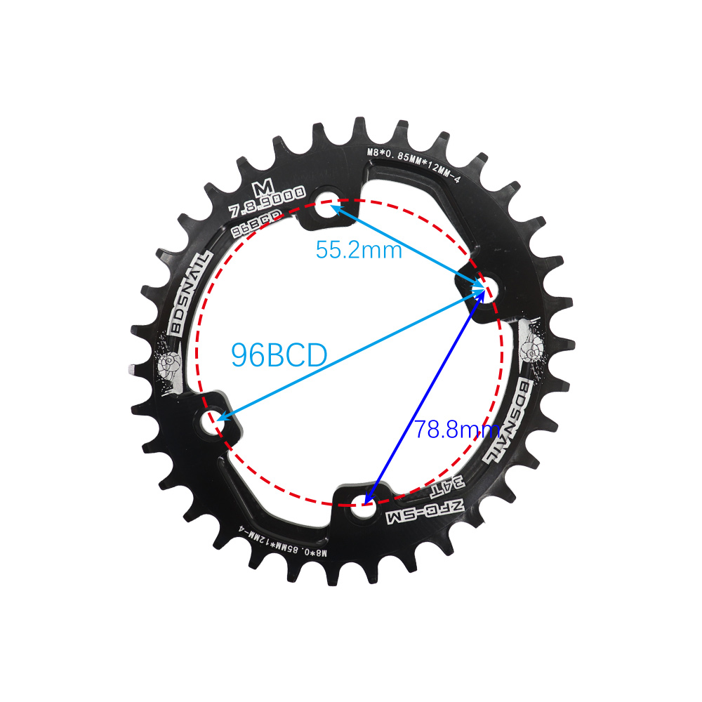 96 bcd asymmetric chainring