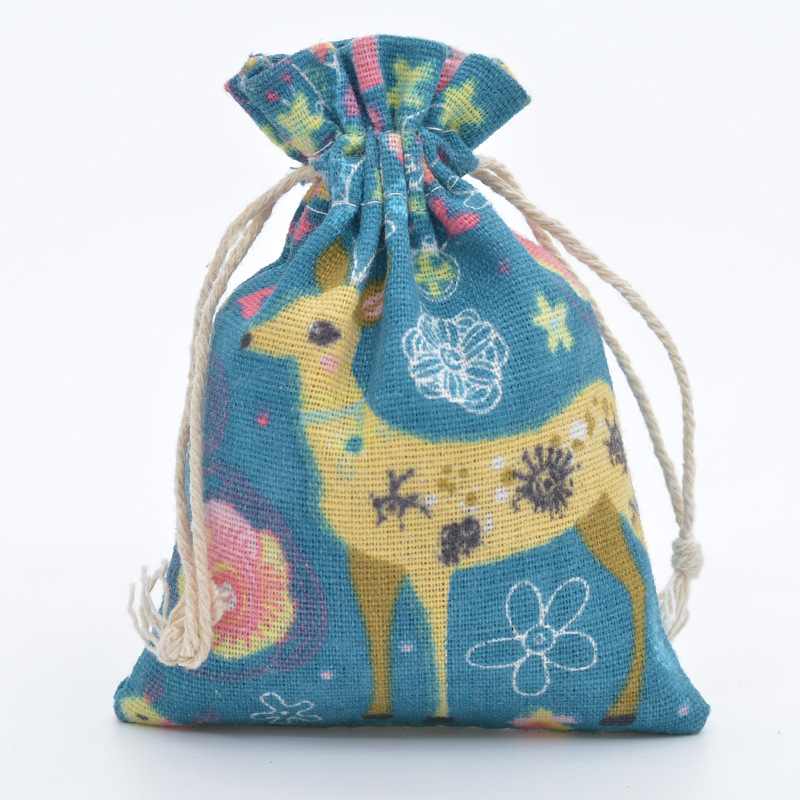 10pc niedlichen Druck wieder verwendbare Baumwolle Linie Tasche Kordel zug Beutel Süßigkeiten Gunst Halter Schmuck Party Geschenke Tasche 10x14cm/13x18cm 29 Farben – Detail 15
