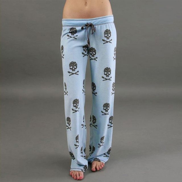 Muyogrt Women Skull Pattern selling Print Pants Harajuku Joggers Wide Leg SweatPants Tro