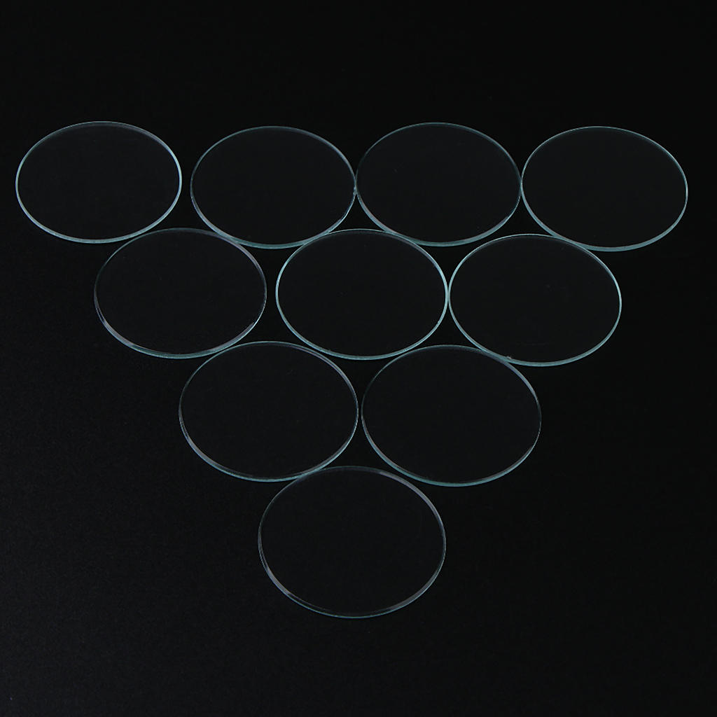 10Pcs Lot Clear 1mm Thick Mineral Watch Crystal 33.5-40mm Diameter Concave Glass