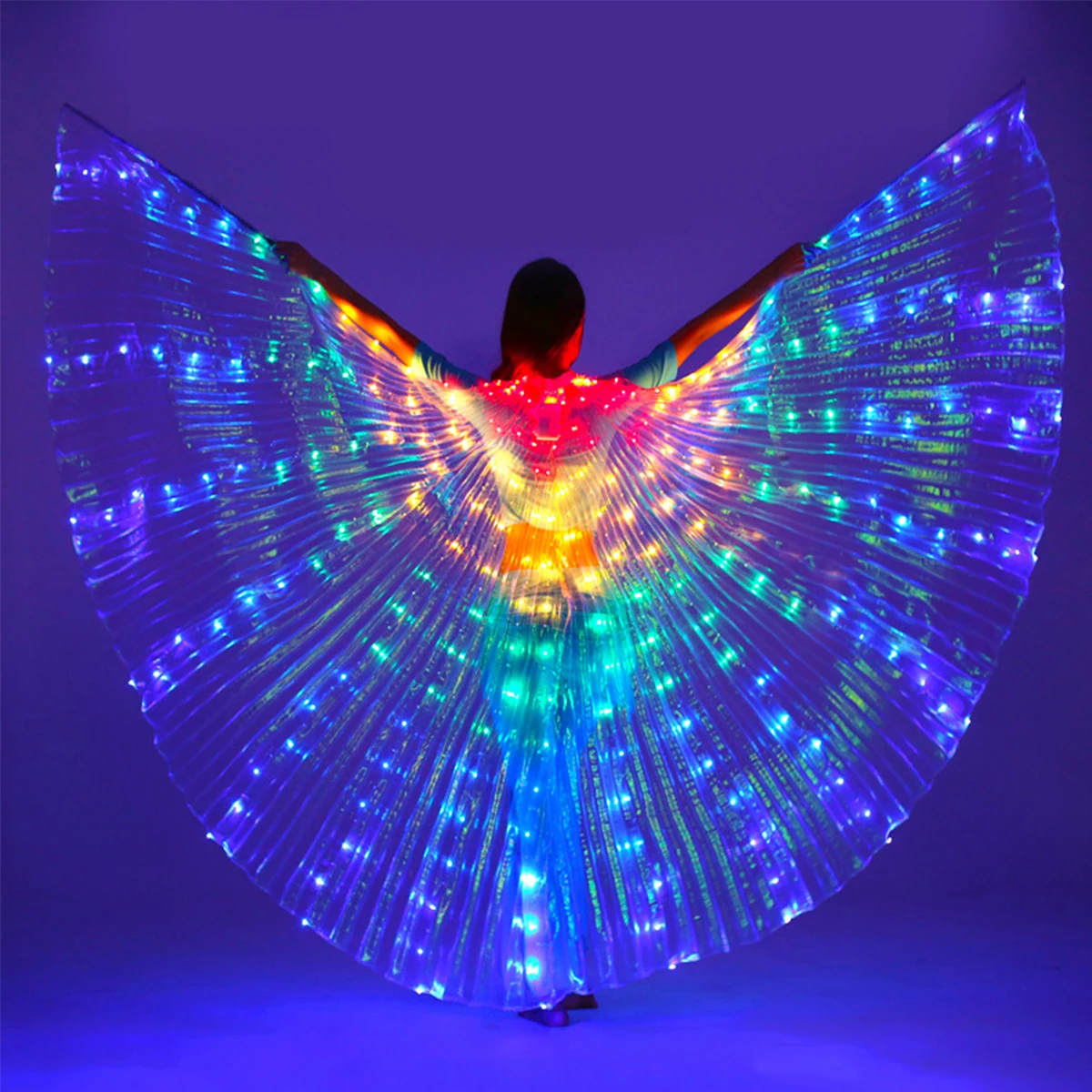 Belly Dance Angel LED Isis Wings Cosplay Glow Show Light Up with Flexible Sticks 