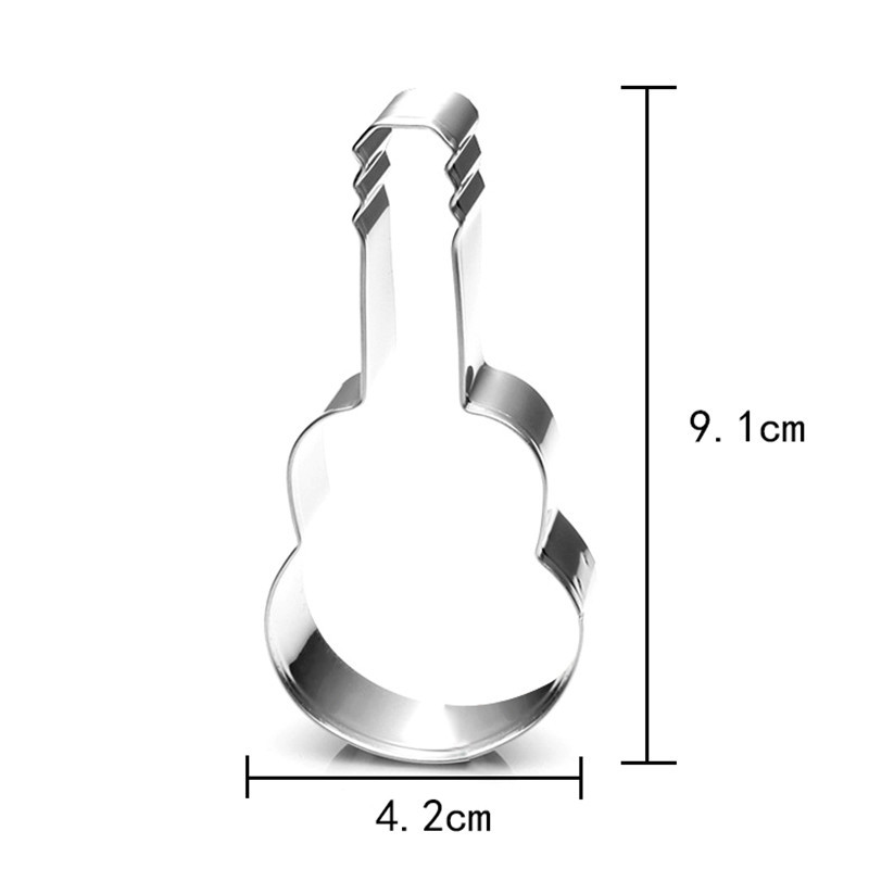 Musical Instrument Cutters Mould Guitar Cookie Cutter Stainless Steel Cut Candy Biscuit Mold 1759