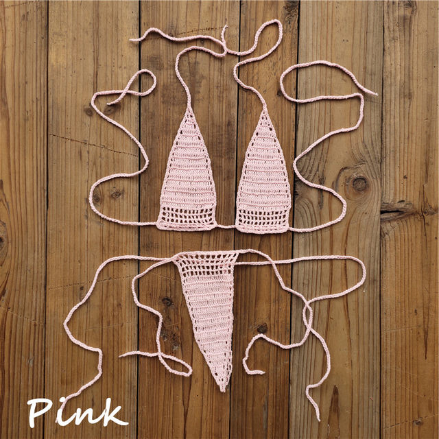 Pumpkin Crochet Extreme Micro G-String Bikini for Women - Crotchless Thong