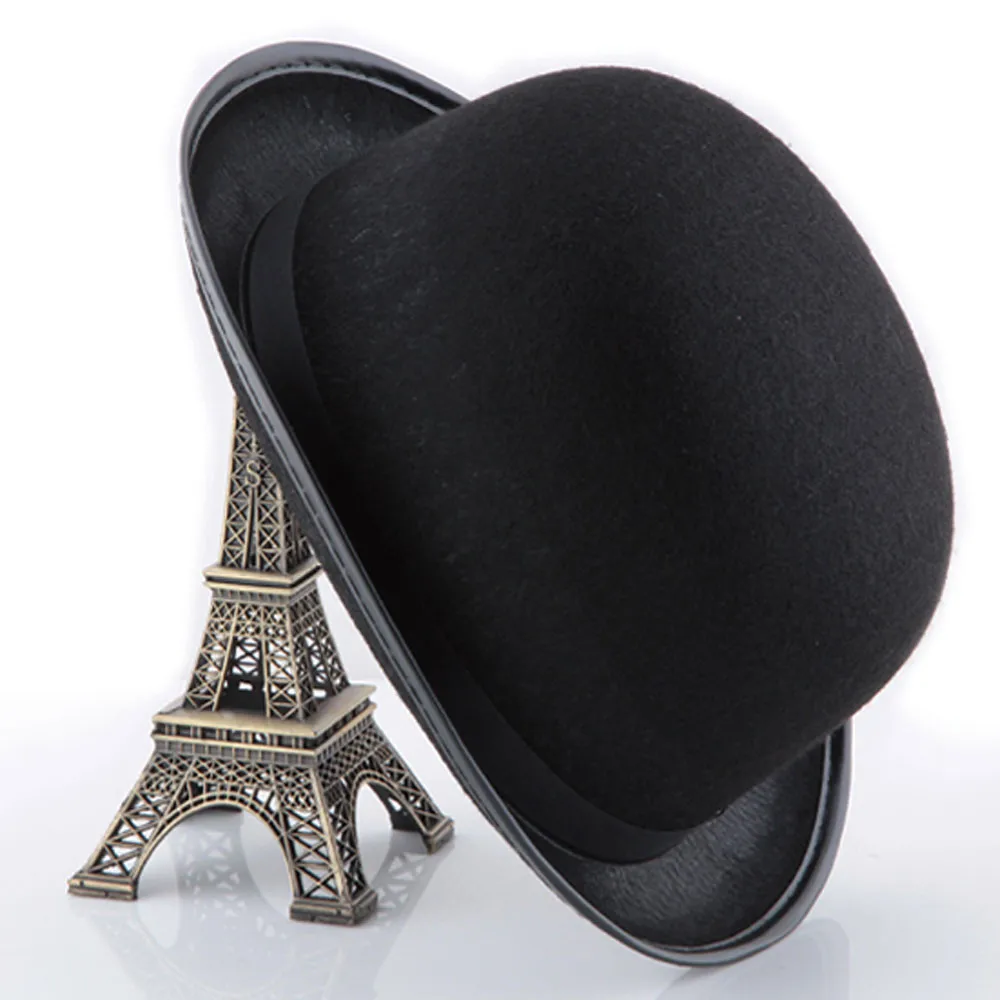 Black Hat Halloween Magician Magic Hat Jazz Hat Adult Trilby Hats Popular Headwear Wool Fedora Trilby Hats Man's Cap white fedora hat