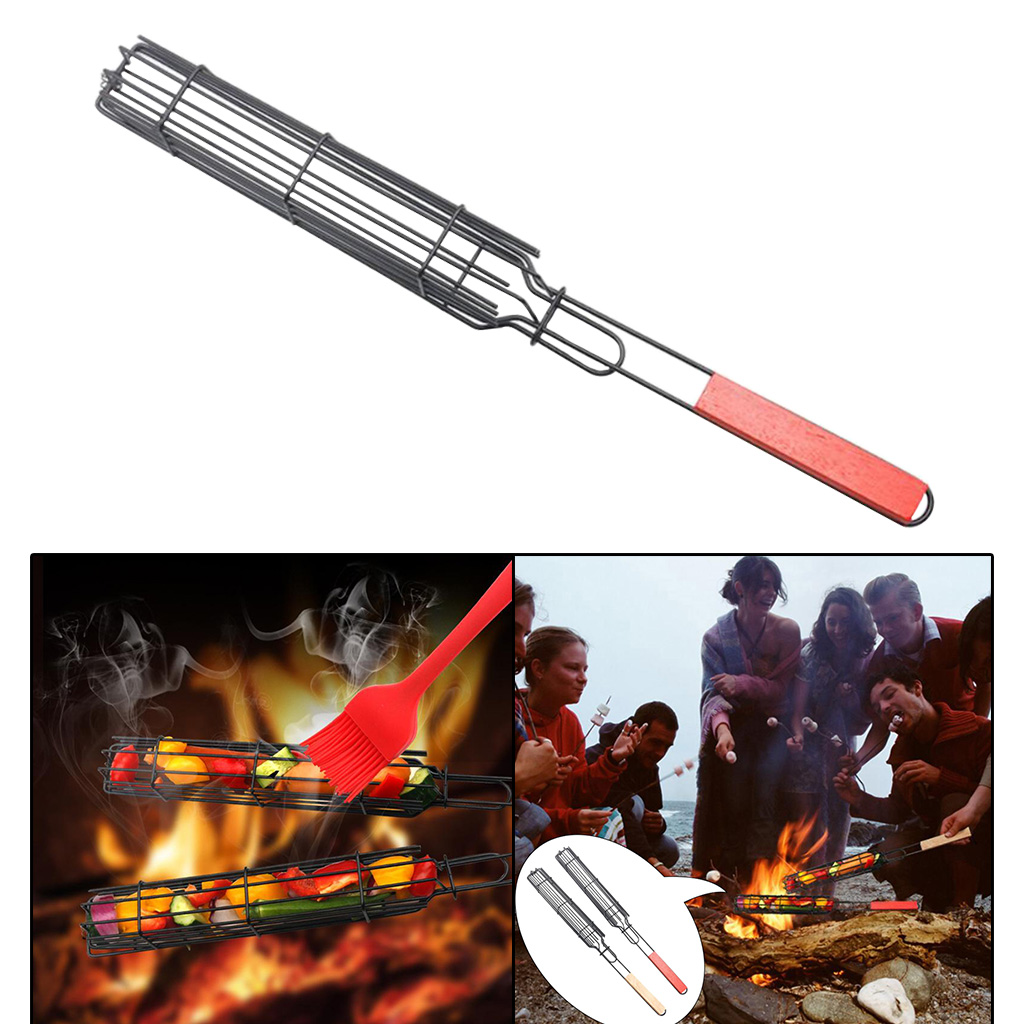 Kabob Grilling Baskets Non-Stick Metal for Vegetable Chicken Kitchen Accs