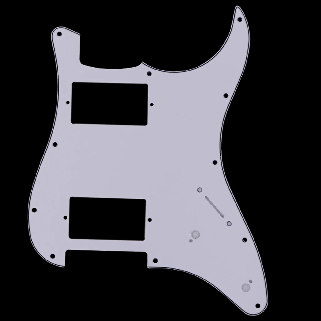 11 Hole HH PVC Guitar Pickguard Scratch Plate for ST SQ White