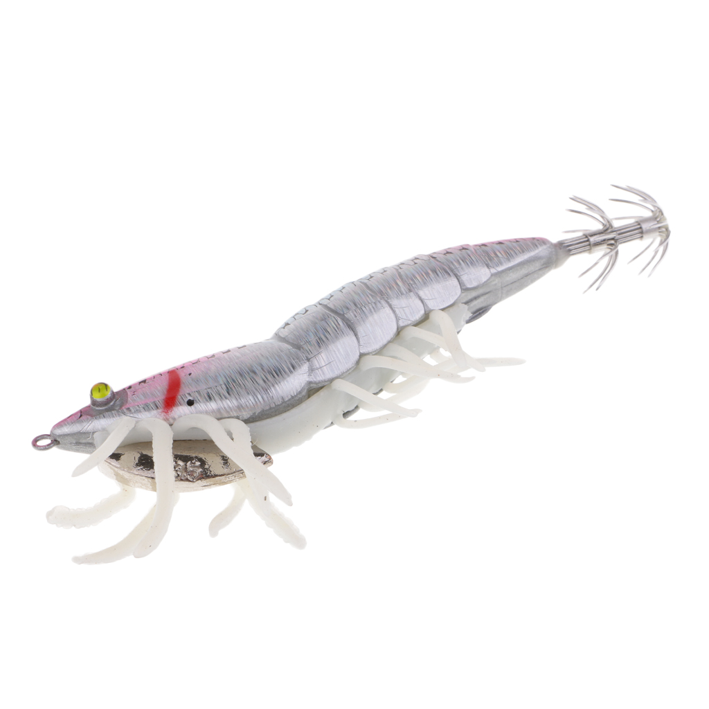 1 Piece Luminous Squid Lure Shrimp Prawn Fishing Lure Saltwater Fish Lure