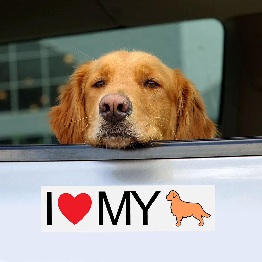 I Love My Pet Vinyl Decal Dog Sticker for Laptop Wall Car Truck Mirror Room