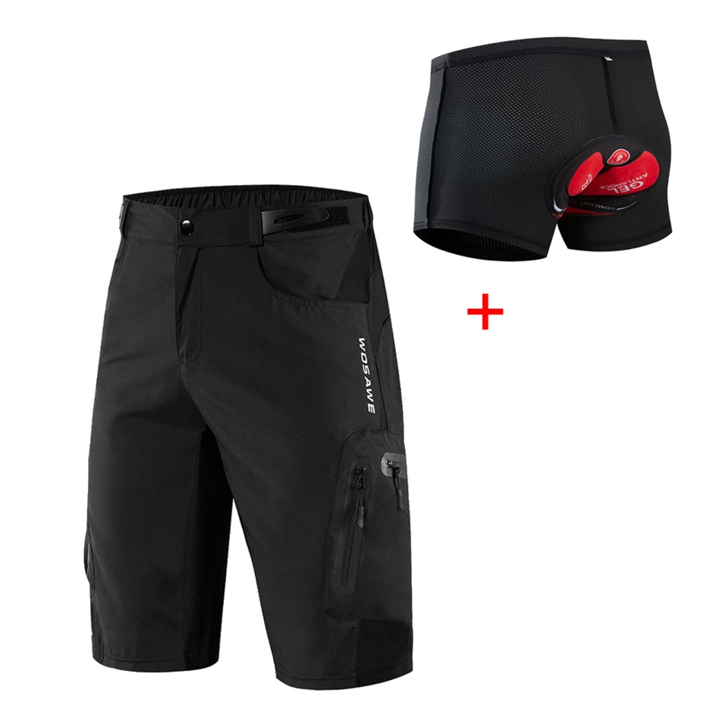 Cycling Loose Fit Shorts Attached Gel Padded Underwear Liner  Shorts