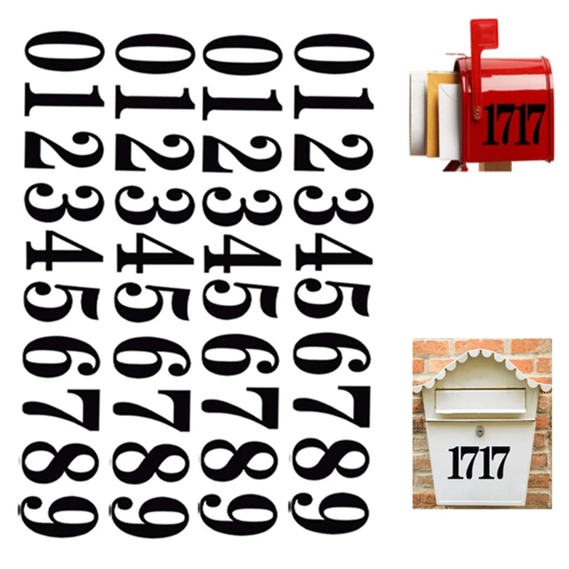5 Sheets Small Black Adhesive Stickers 200 Pcs Number Stickers Decals for  Mailbox Signs Locker Number Windows Doors Wholesale - AliExpress