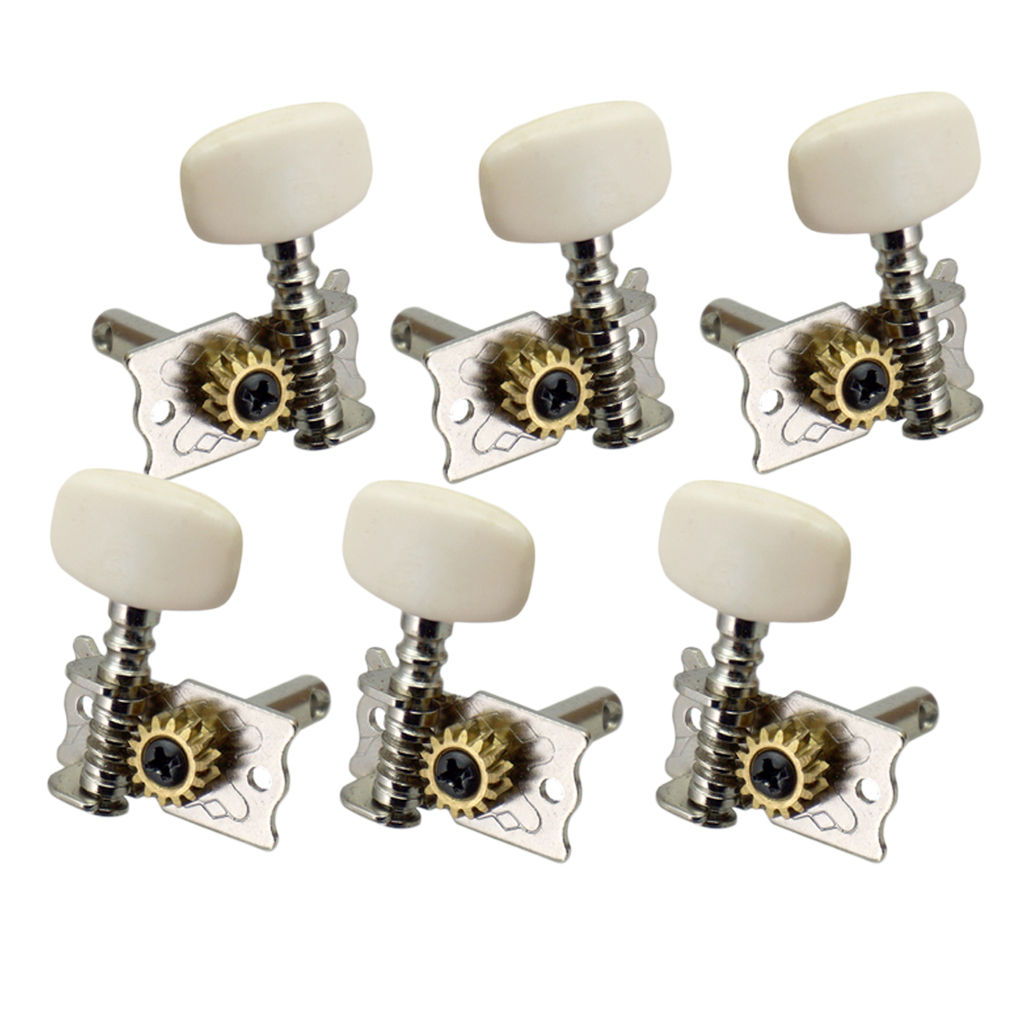 Tooyful 6 Pieces Open Gear Acoustic Classical Guitar Tuning Keys Pegs Tuners Machine Head Tuners Keys Parts