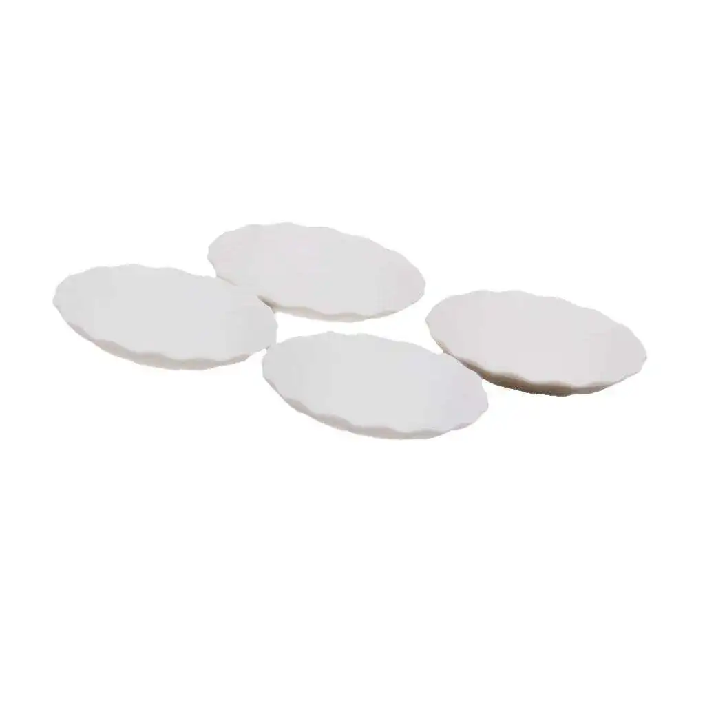4 Pieces White Round Striated Plates Plates 1/12 Dolls Home Miniature Tableware