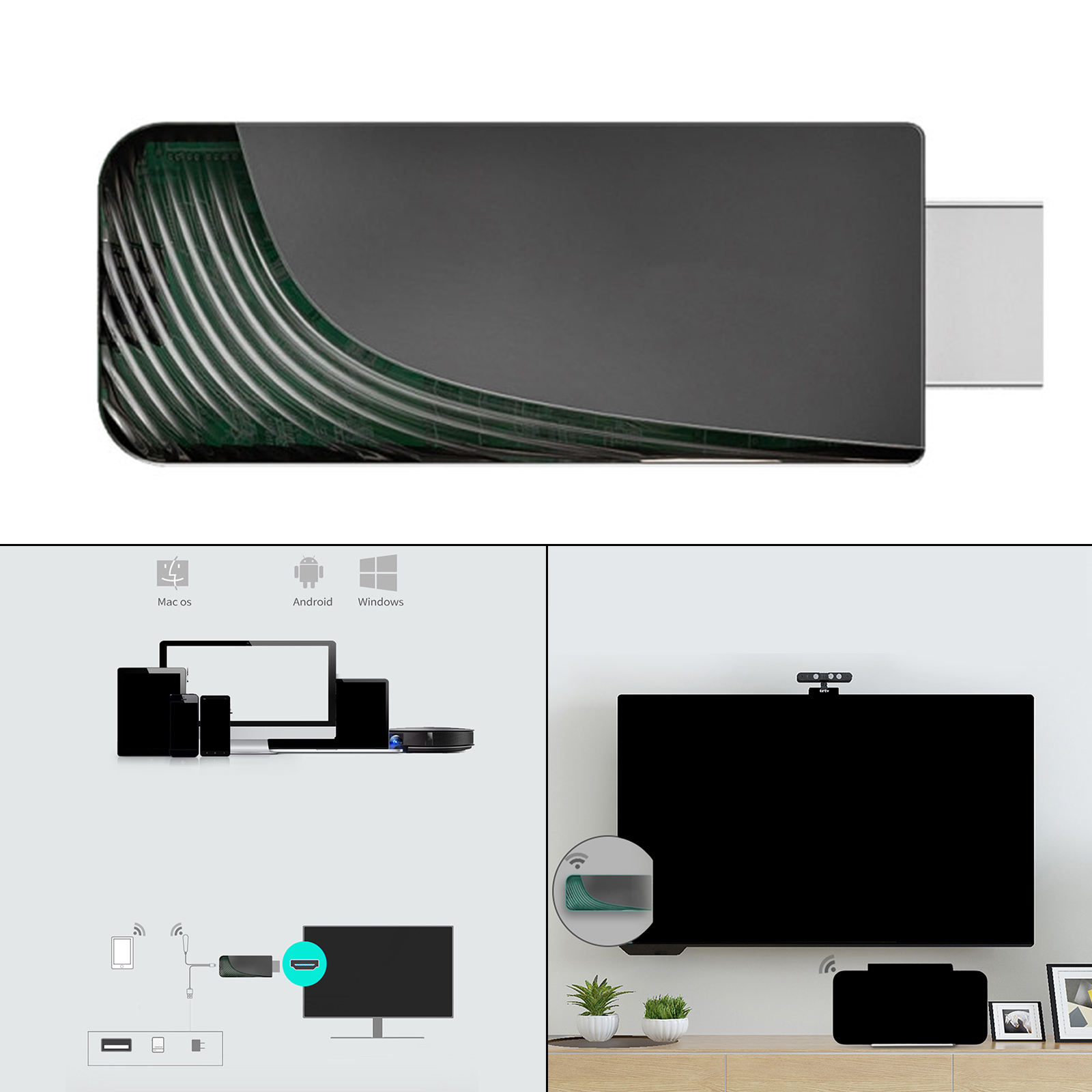  5G WiFi Display Dongle  Adapter for Smartphone Tablets Android IOS