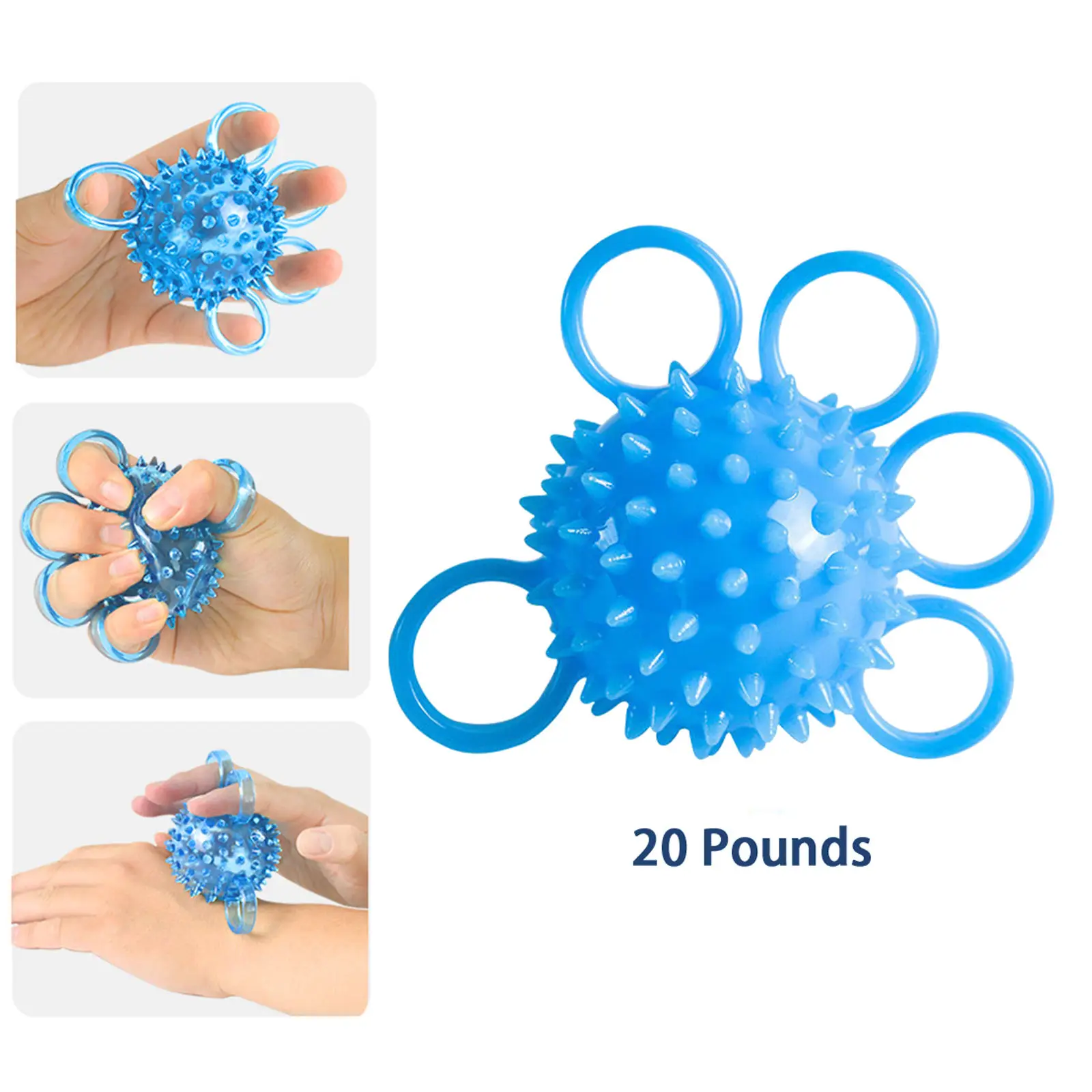 Hand Grip Ball Five Finger Strength Exerciser Force Training Relieve Recovery Stress Relief Ostomy for Hemiplegia Adults Elderly