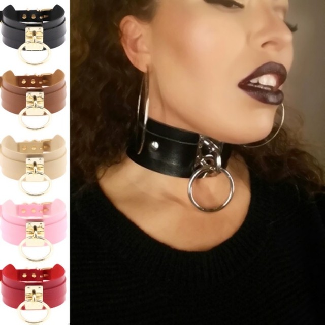 Whore Bondage Leather Sexy Choker Necklace Fetish Collar Punk Gothic Rock