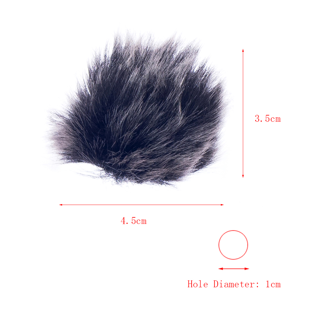 Black Fur Windshield Wind Muff for Lapel Lavalier Clip-on Microphone Mic
