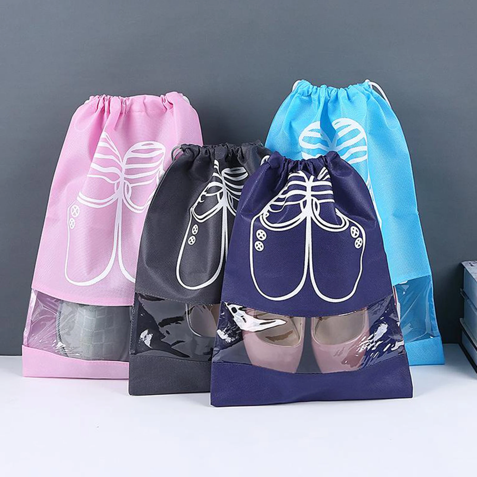 Drawstring Shoes Storage Bag Travel Storage Organizer Portable Package Bags Drawstring Shoe Storage Bag Travel Sundries Pouch