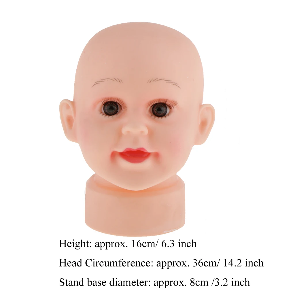 6.3 inch Tall Baby Boy Girl Children Dummy Mannequin Manikin Head For Hair Wigs