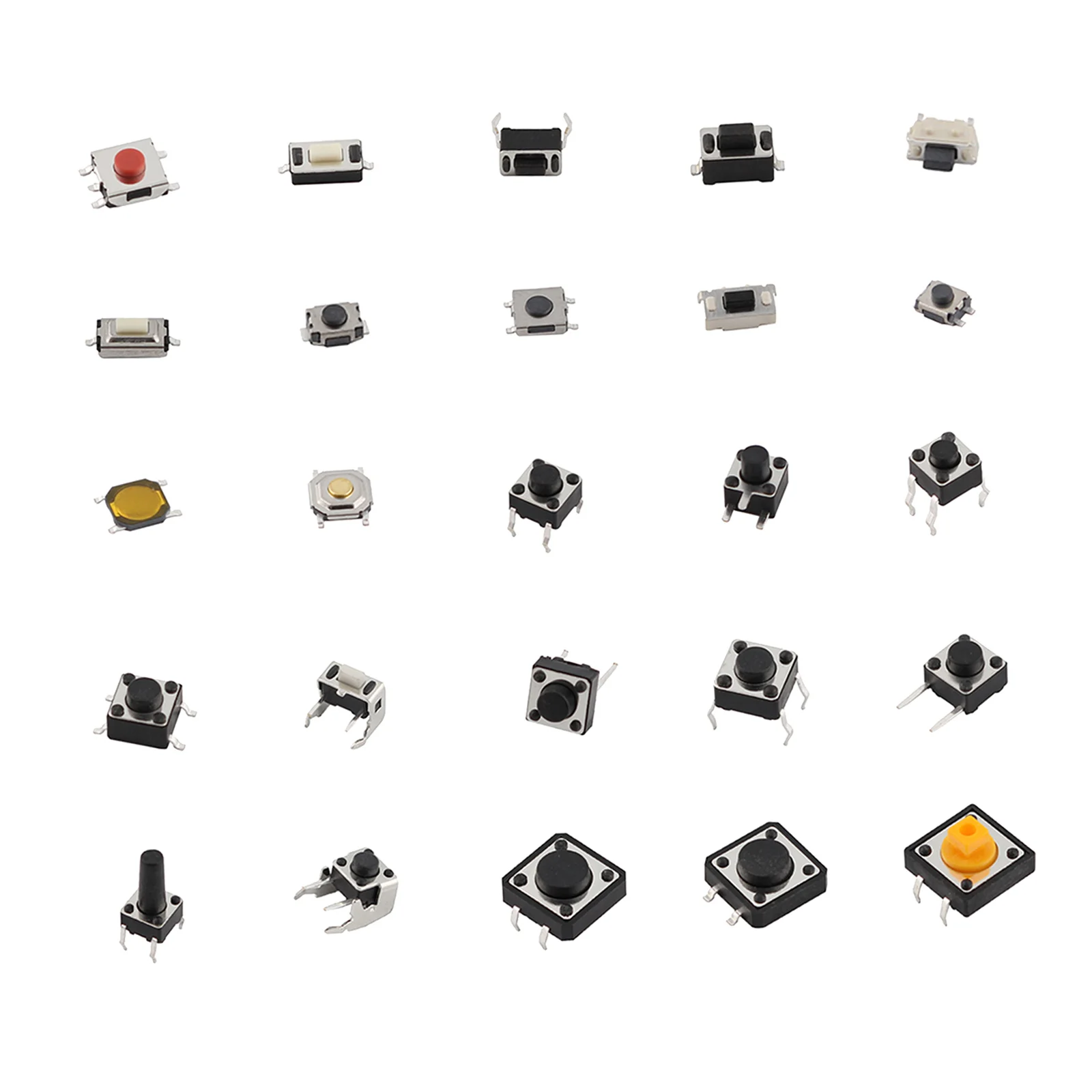 25 Types Micro Push Button Assorted Microswitch Kit DIY for TV Electronics