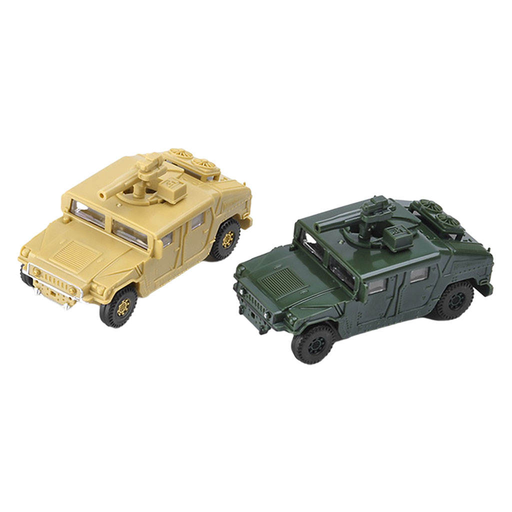 Set of 2 4D 1:72 Assemble American Hmmwv Kits DIY Model Sand Table Hobby Building Architecture Model Ornaments for Desktop Toys