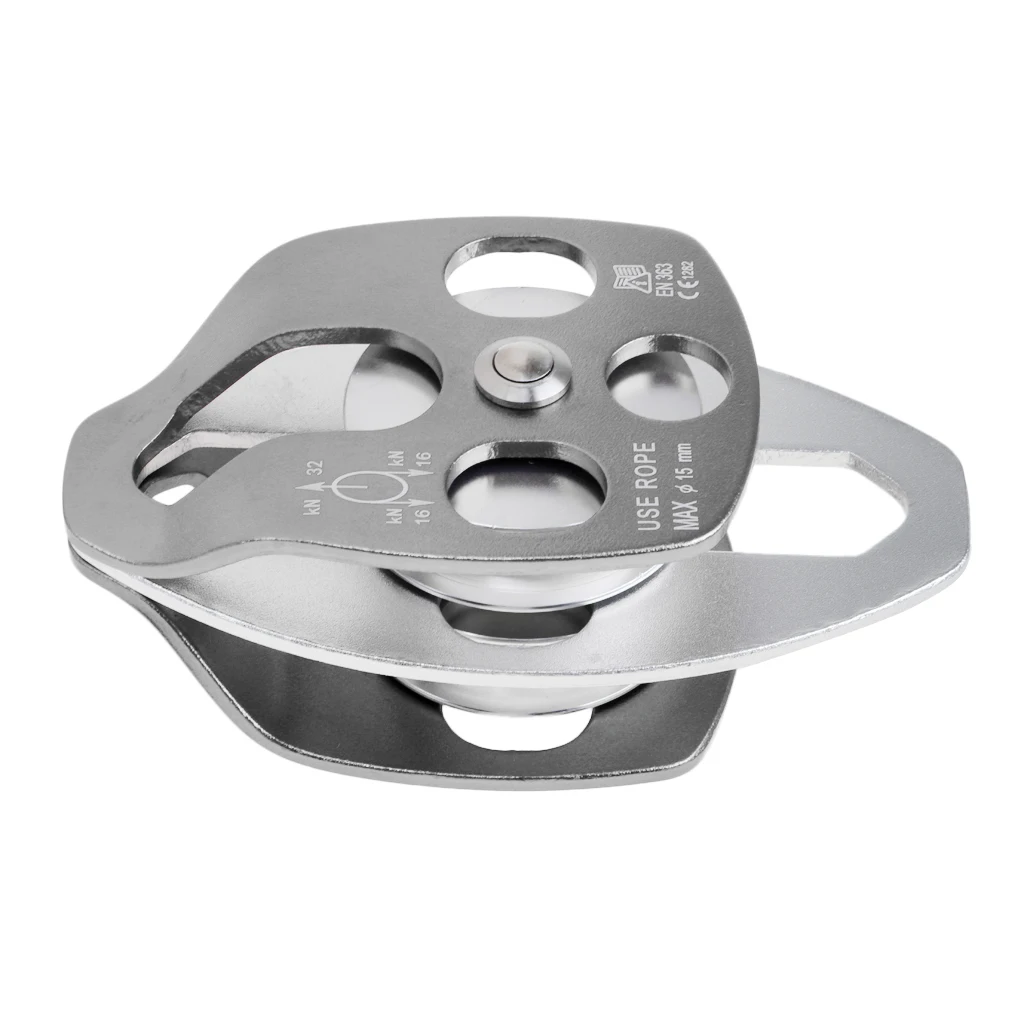 32KN Double Pulley for Hauling System Climbing  Dragging Arborist