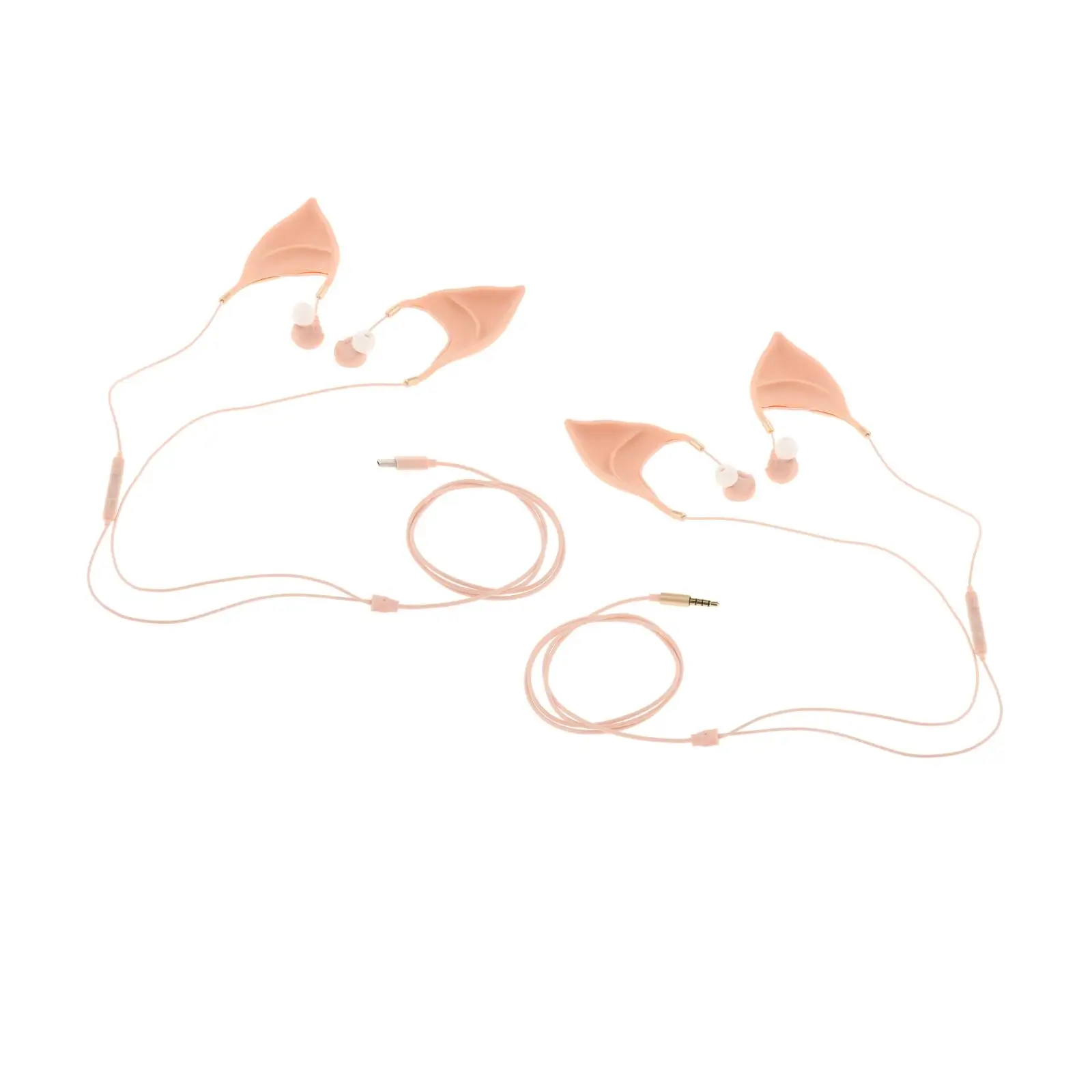 Elf Earbuds Headphones Elegant Corded Earphone Cosplay Headset with Mic Spirit Costume Accessories for Android Computer