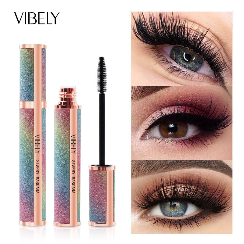 Best of VIBELY Black Liquid 4D Silk Fiber Mascara Waterproof Rimel Maquiagem Lengthens Long Thick Curling Lash Mascara Eyelash Extension Reviews & Tips