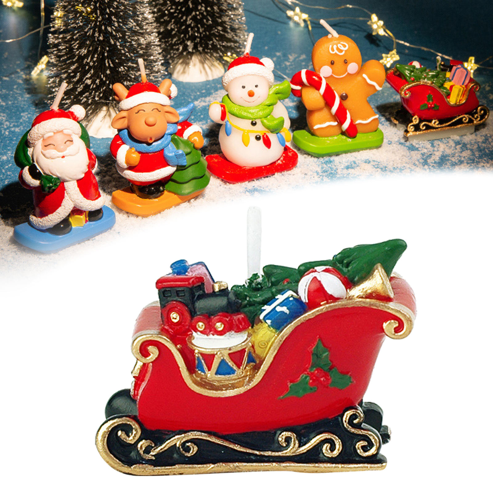 Realistic Xmas Candle Decoration Candle Living Room Multi-Shape Wax Office Unscented Decorative Tea Candle Christmas Eve Gifts