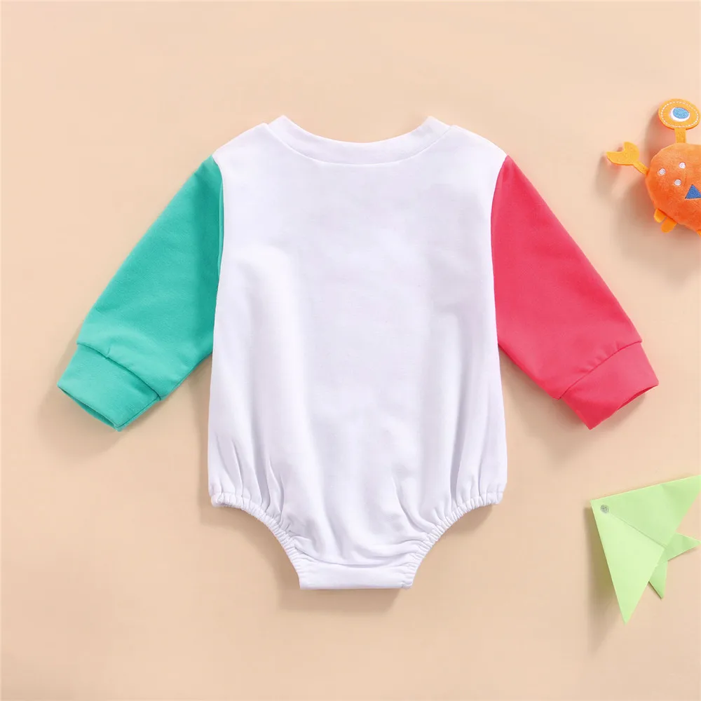 Baby Bodysuits Fur Autumn Infant Baby Boys Girls Sweatshirts Rompers Letter Print Long Sleeve Pullover Rompers Jumpsuits Casual Clothes for Kids Baby Bodysuits Fur